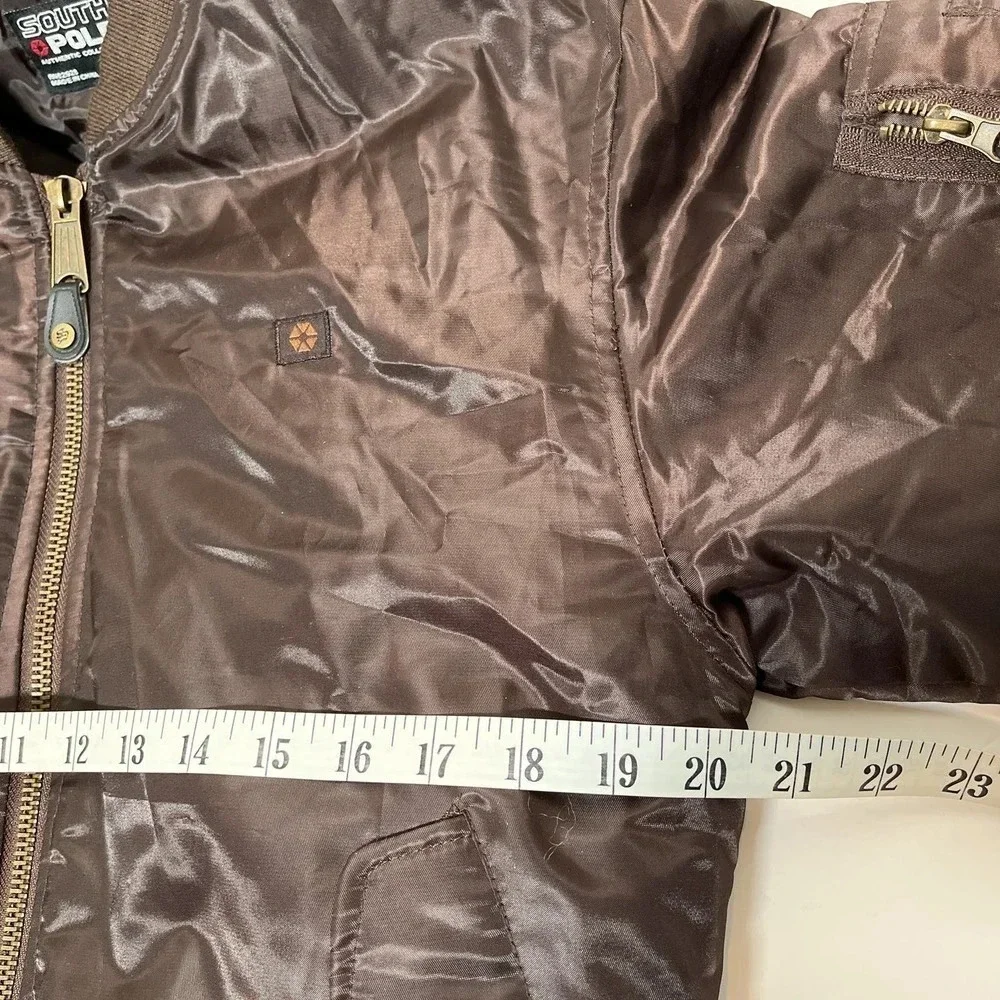 New Southpole Boys Brown Bomber Jacket Lined size S 8-10